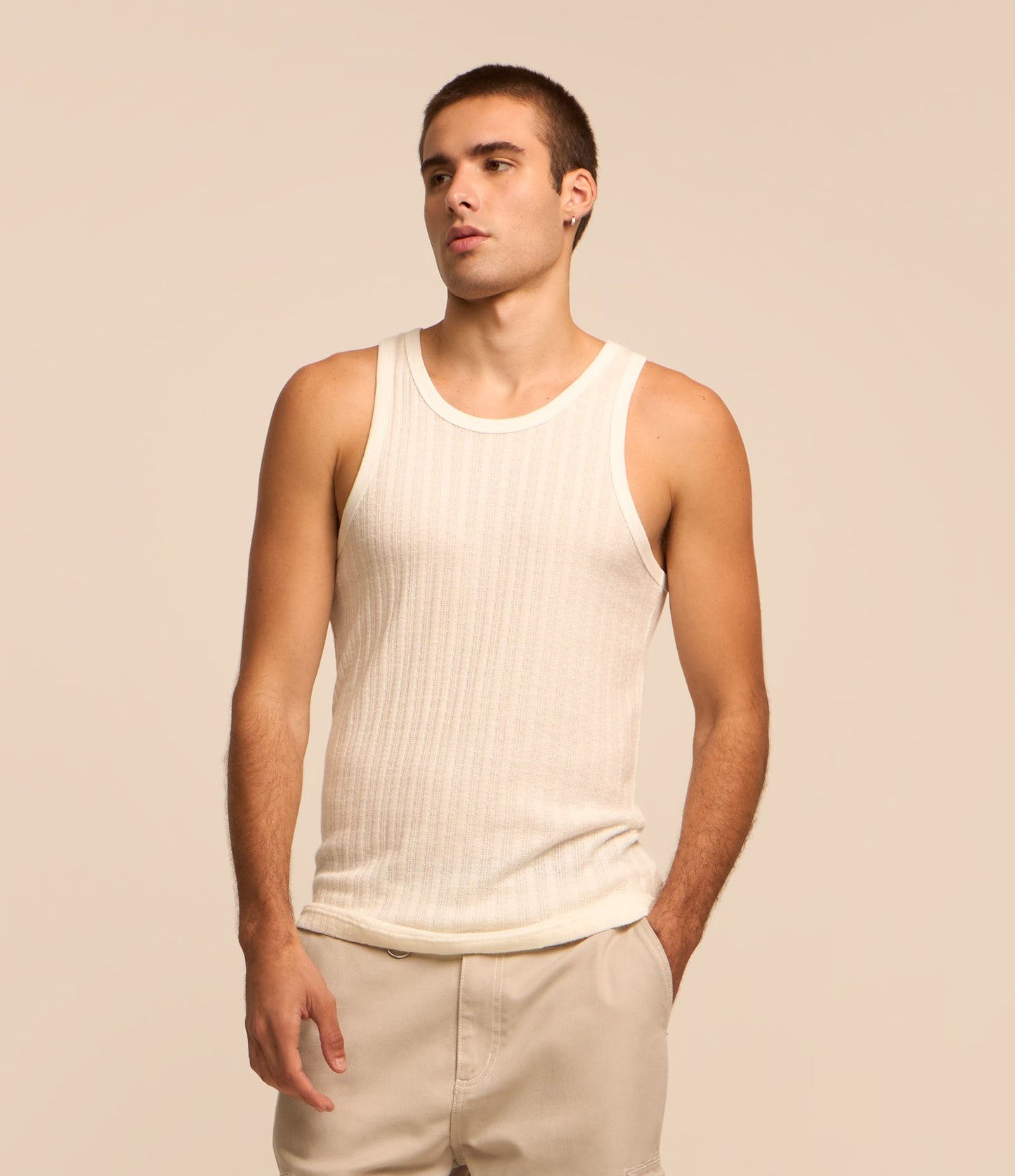 Camiseta de Tirantes Musculosa de Viscosa Texturizada en Bailarina Nube