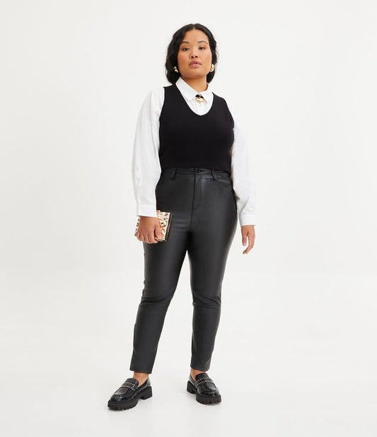 Black Coated Skinny Jeans Curve & Plus Size