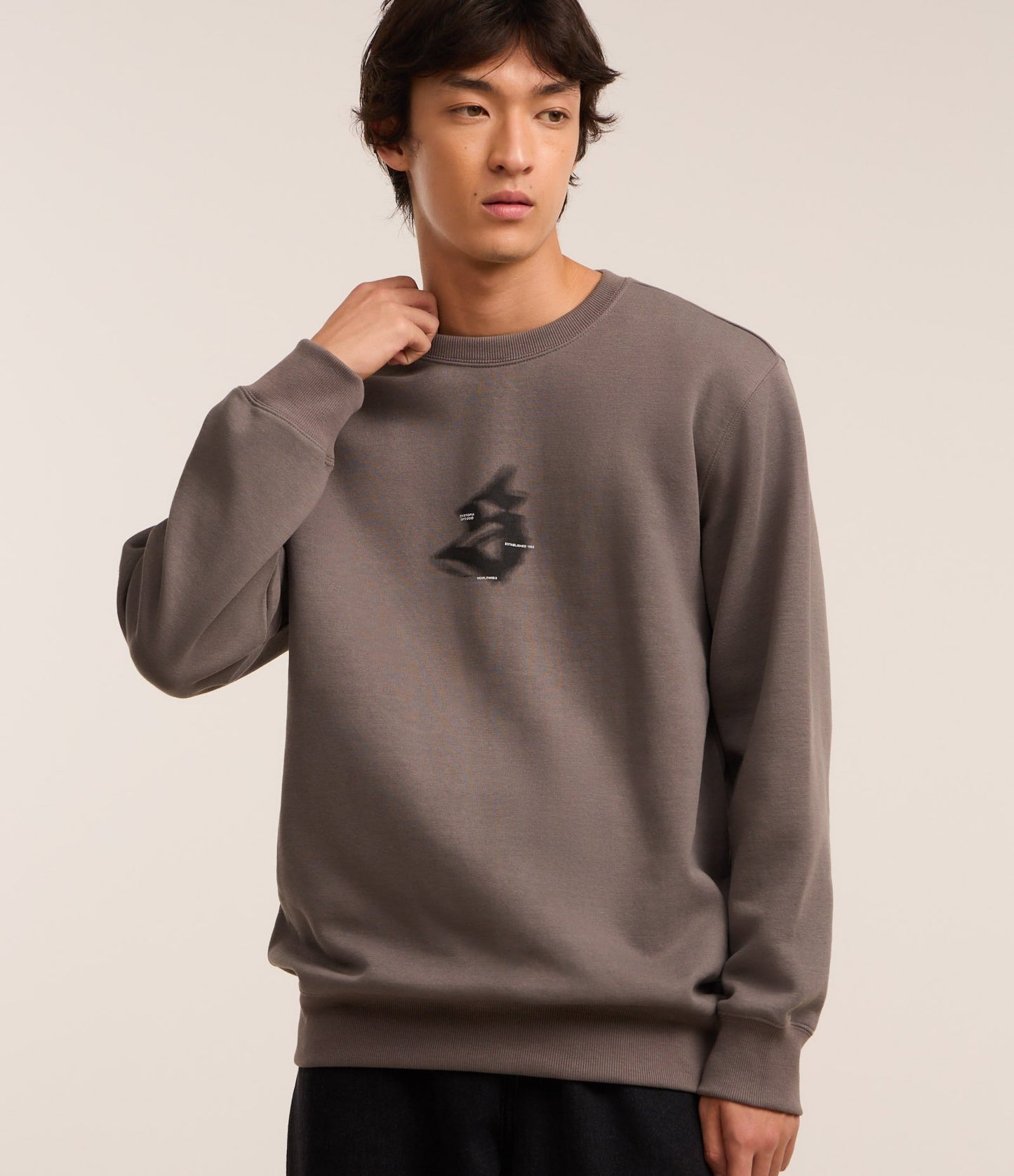 Giacca chiusa in pile con stampa frontale e posteriore a farfalla in grigio