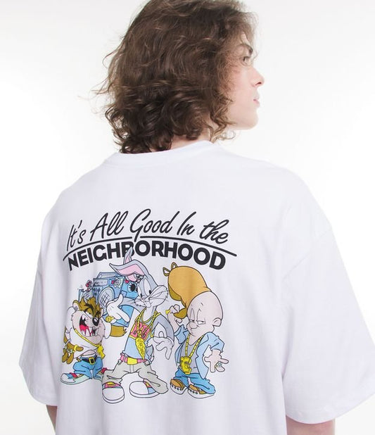 Camiseta Off-White de ajuste descontraído com estampa dos Looney Tunes