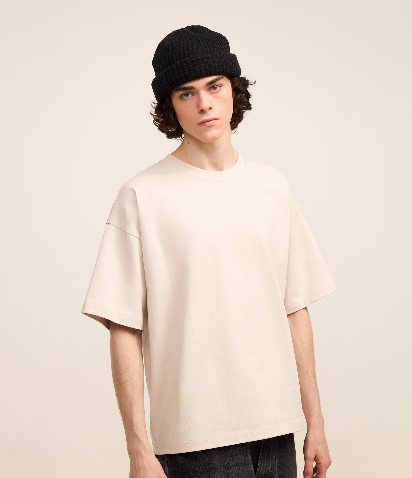 Camiseta blanca básica oversize de algodón