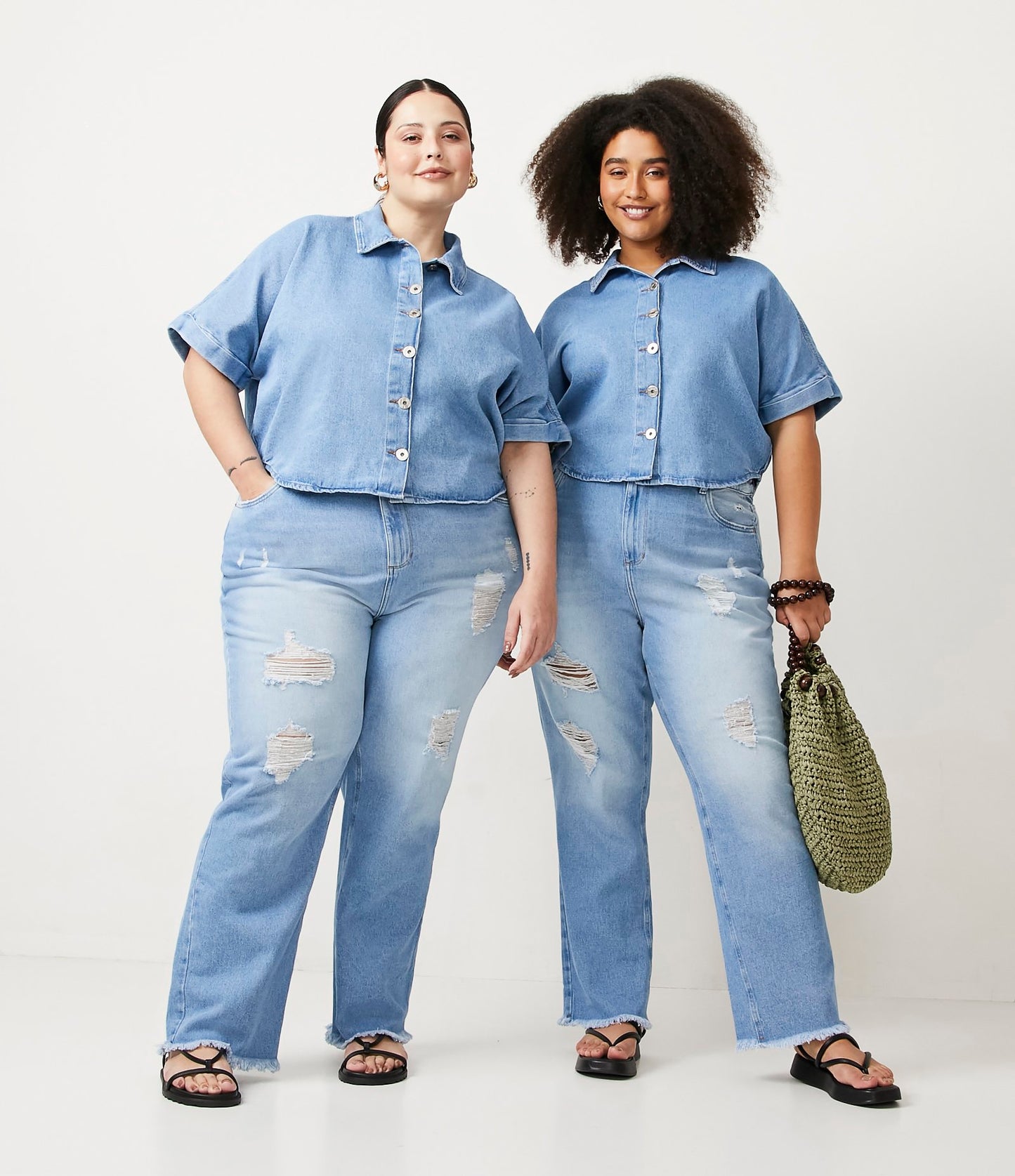 Camicia in denim blu - Curve e taglie forti
