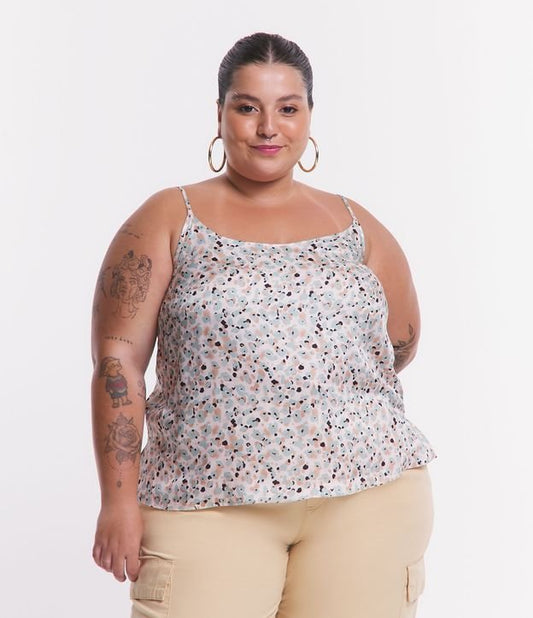Camicetta con cinturino con stampa leopardata colorata Curve & Plus Size Multicolor