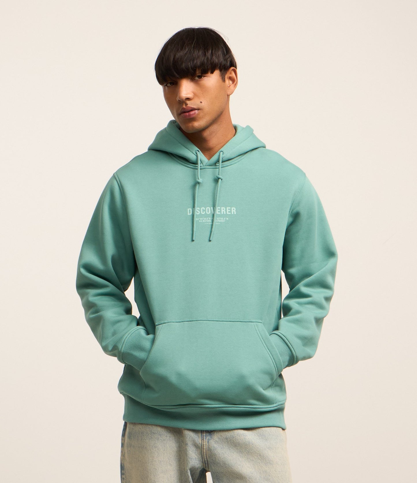 Felpa Comfort in pile con stampa lettering e cappuccio verde