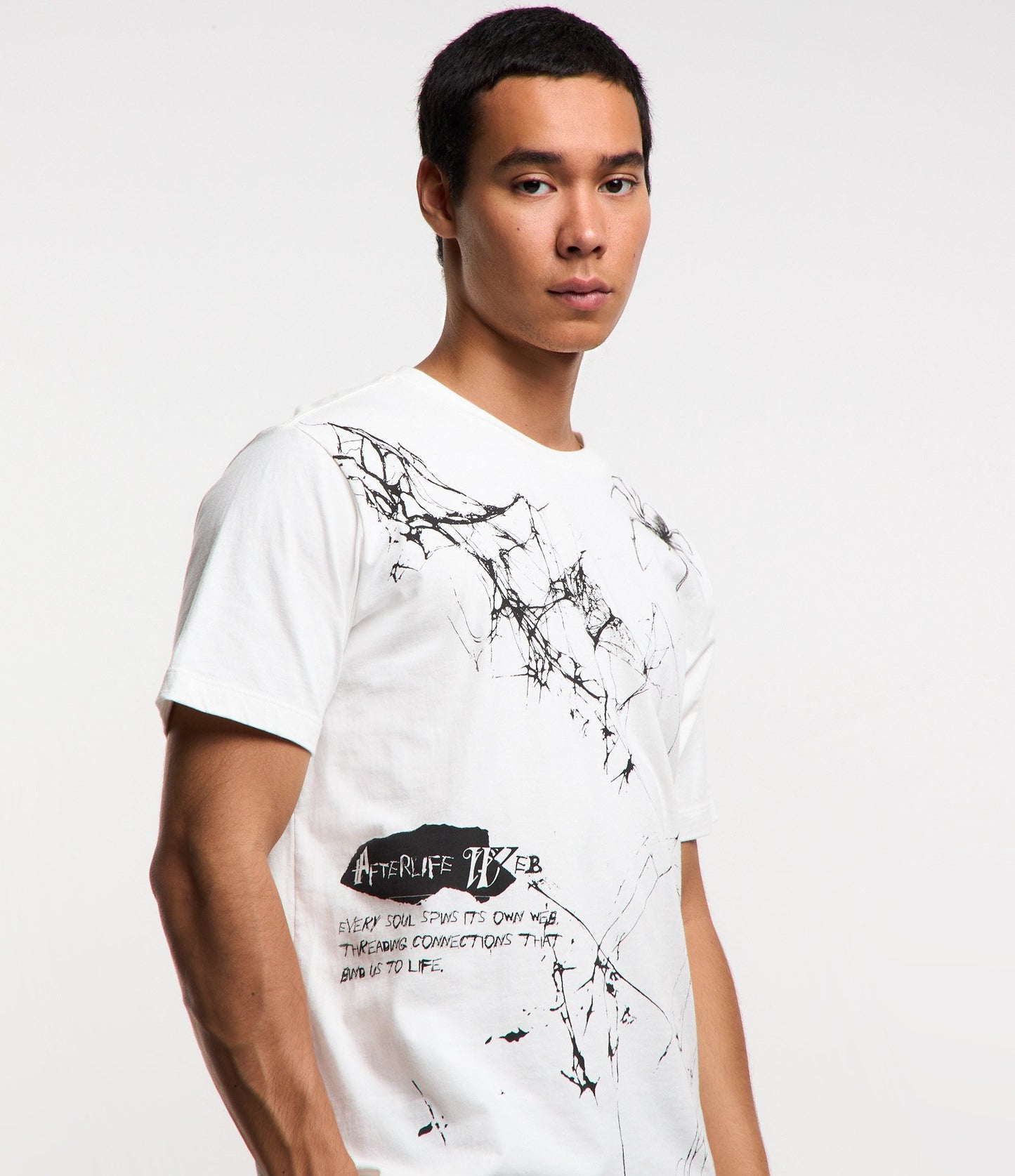 Comfort Cotton T-Shirt with White Spider Print