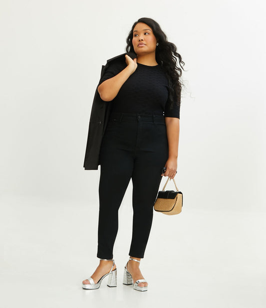 Basic Black Skinny Jeans with Pockets, Curve & Plus Size