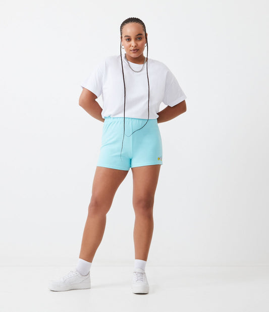 Shorts de ciclista em algodão com o ícone Sunny Times na bainha azul