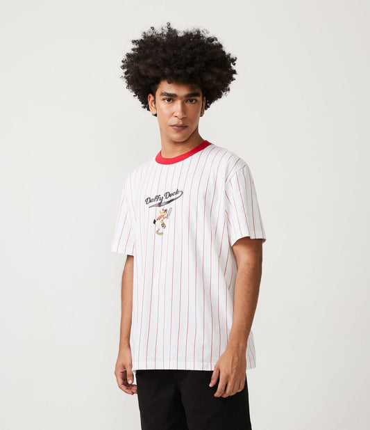 Maglietta con stampa Daffy Duck bianca dal taglio regolare