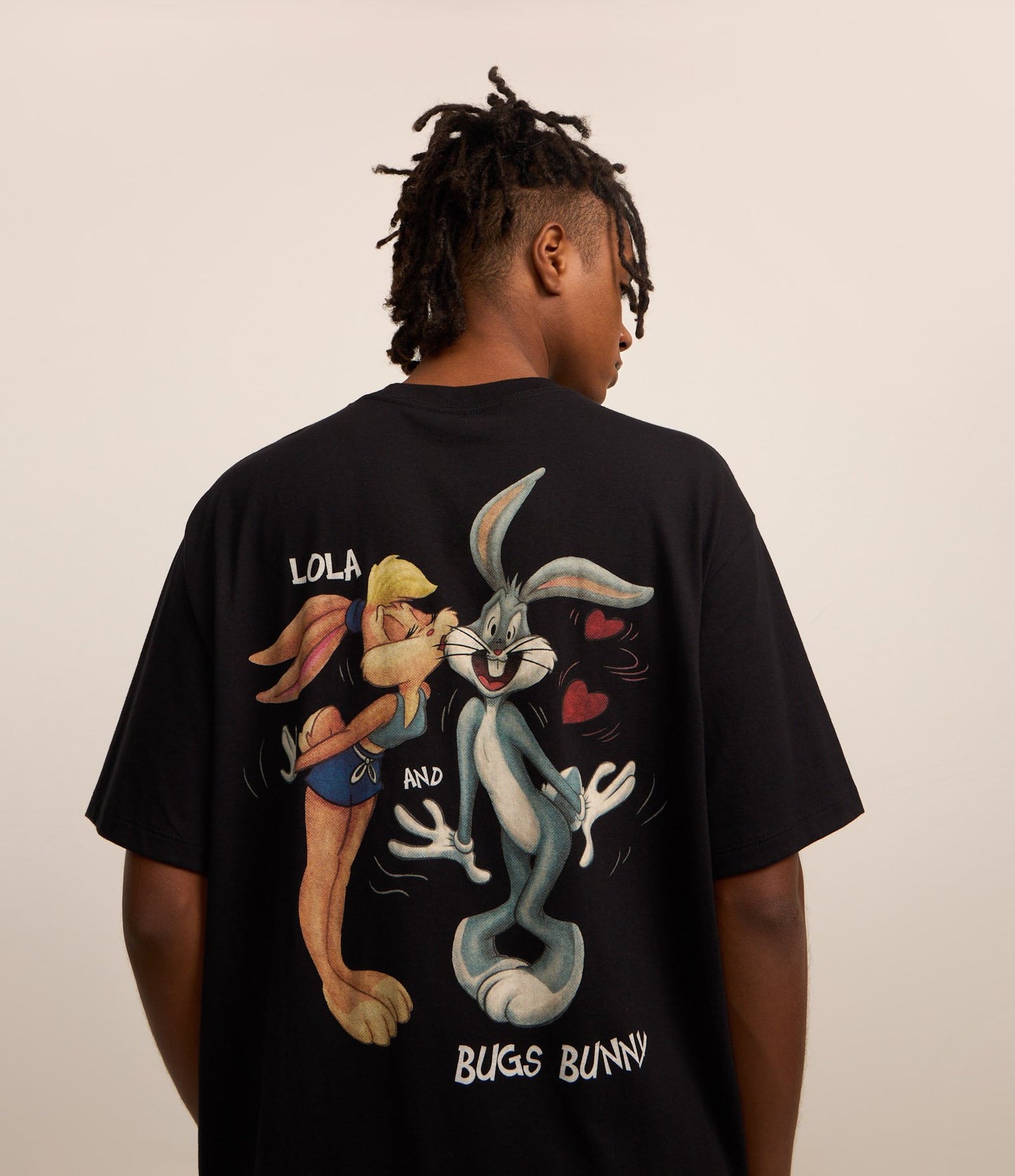 Camiseta de algodón con estampado "Crazy in Love" de los Looney Tunes - Negro