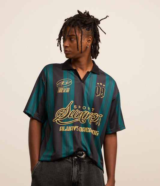 Polo Sportcore con stampa Sport Summer verde/nero