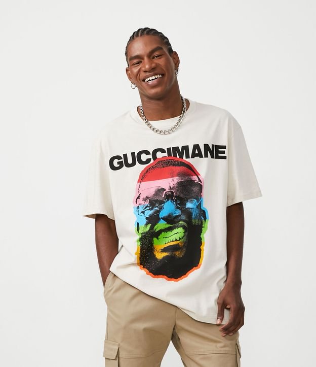Camiseta Easy com estampa Gucci Mane em branco