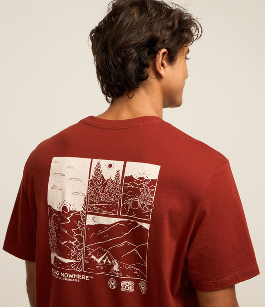 Maglietta Red Mountain Print Cotton Comfort