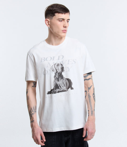 Comfort Cotton T-Shirt with White Dog Print