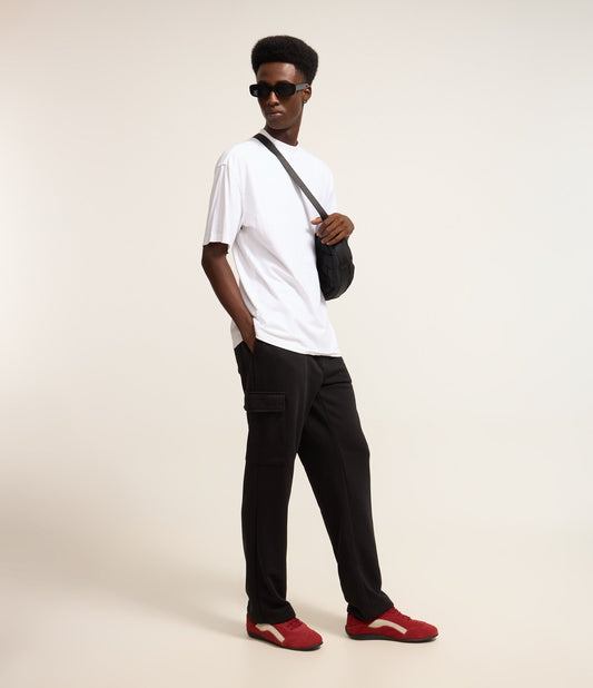 Pantaloni da ginnastica larghi con tasca Cargo neri