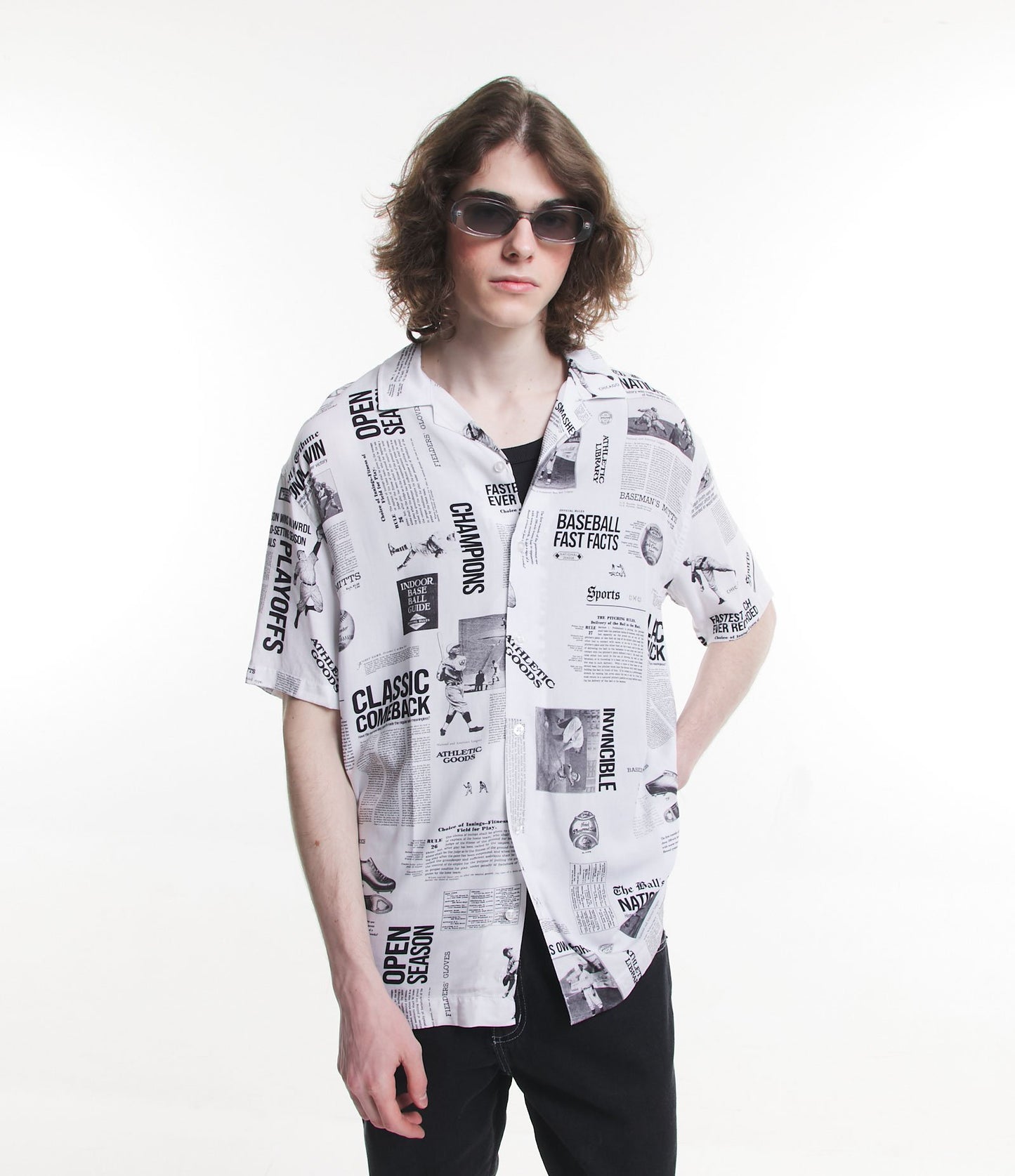 Relaxed Fit Baseball Print T-Shirt in Off-White Jersey