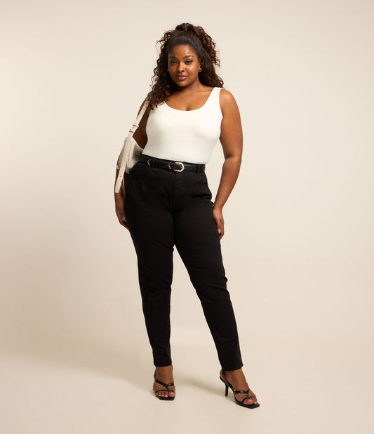 Basic Black Skinny Twill Pants - Curve & Plus Size