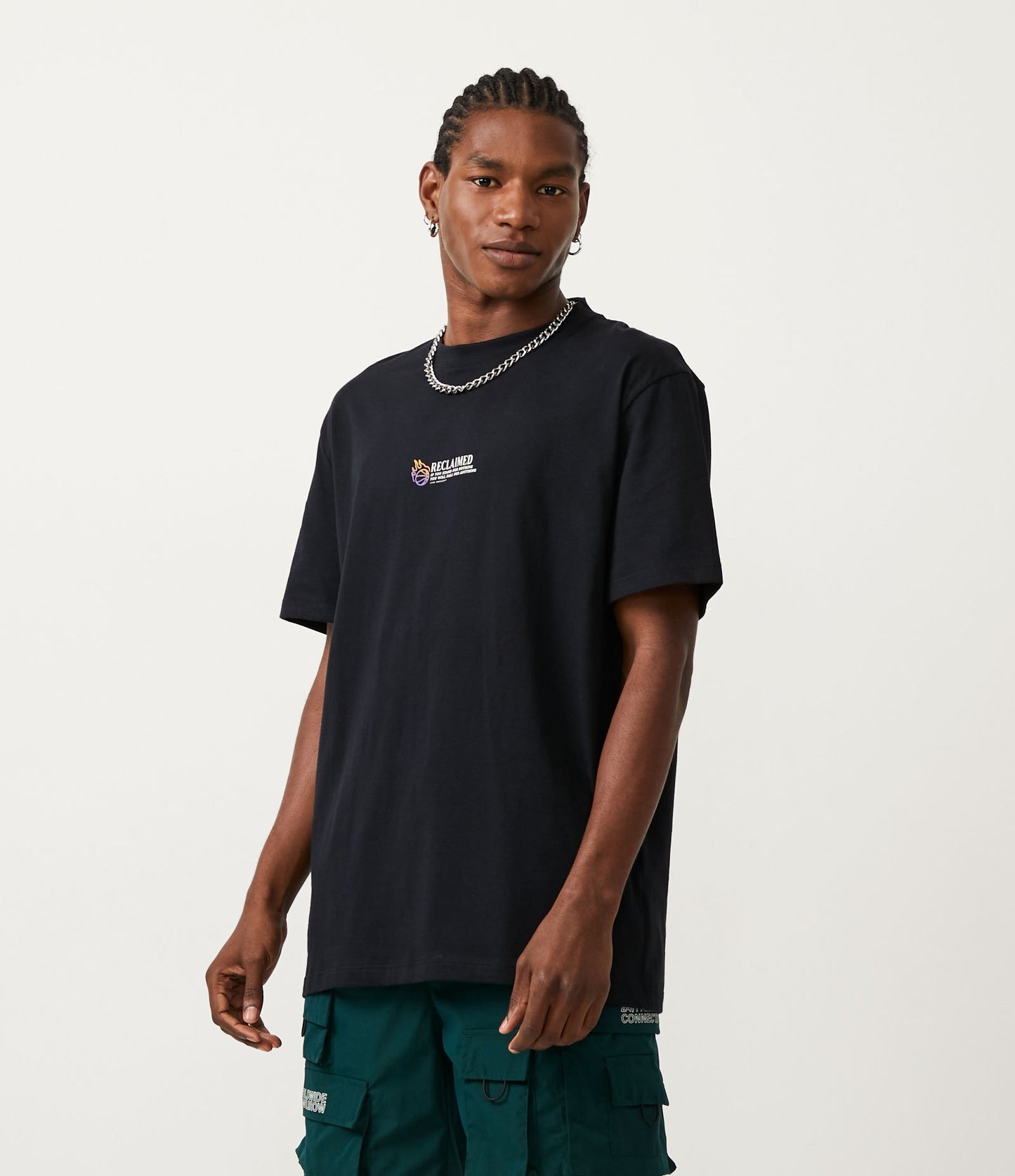 T-shirt in cotone con stampa "Basket on Fire! Stampa - Nero