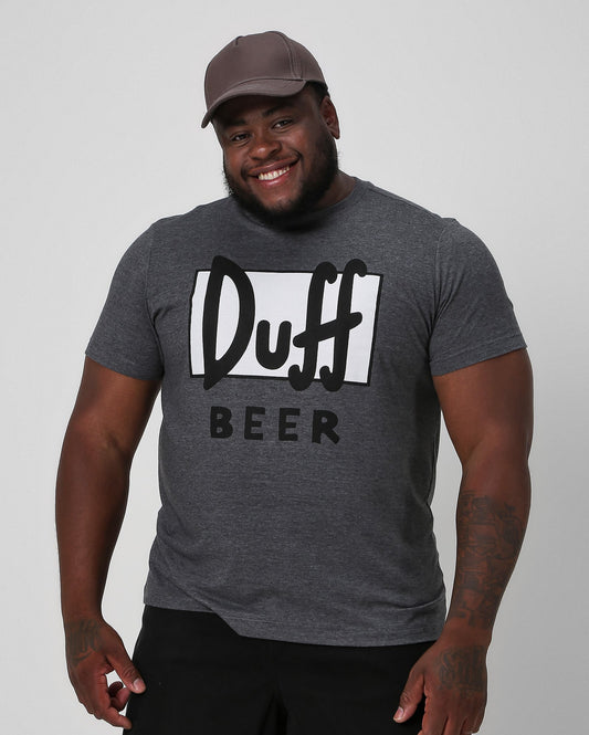 Men's Plus Size Gray Duff Beer T-Shirt | Fox The Simpsons