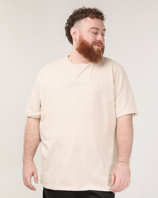 Camiseta masculina Plus Size Regular Fit Wellbeing Beige | Original Plus By Riachuelo