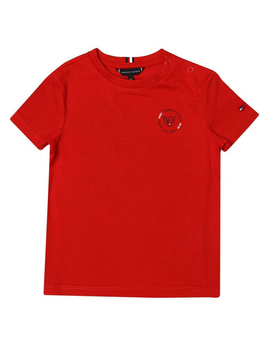 Tommy Hilfiger Infant Boy's Red T-Shirt with NYC Logo Embroidery