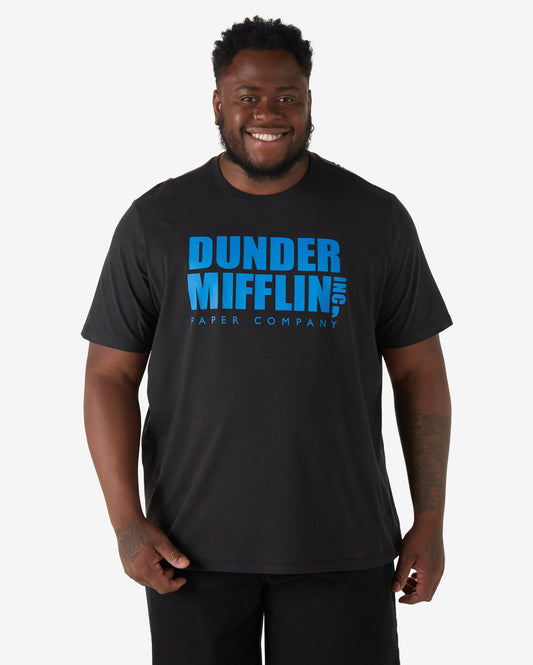 Camiseta masculina de manga curta plus size The Office preta