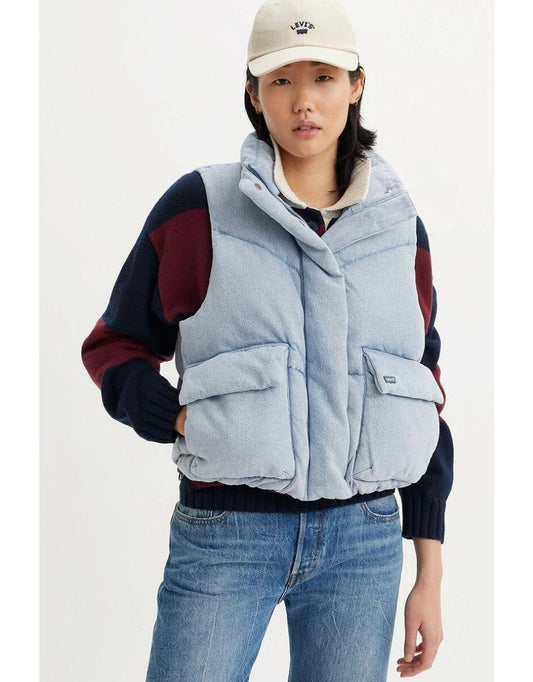 Gilet imbottito in cotone a collo alto