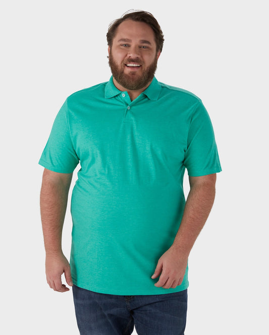 Men's Plus Size Green Polo Shirt Legacy Half Knit | Pool Basics