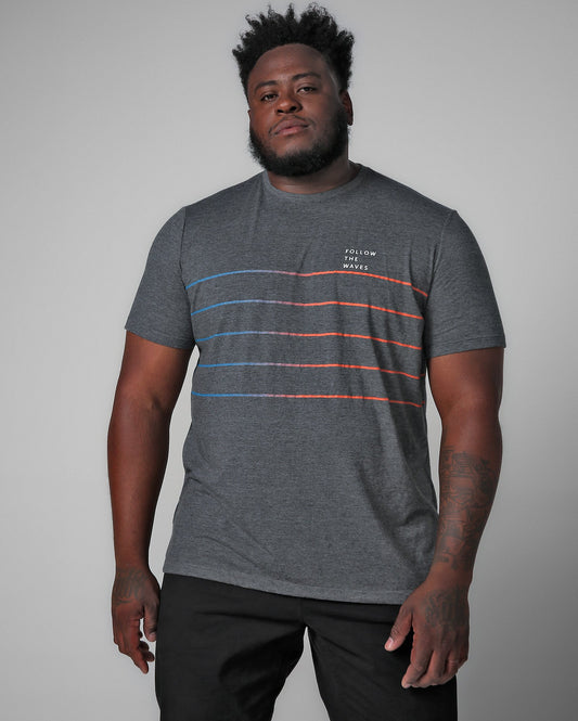 Camiseta masculina plus size "Follow The Waves" Gray by Allman for Riachuelo