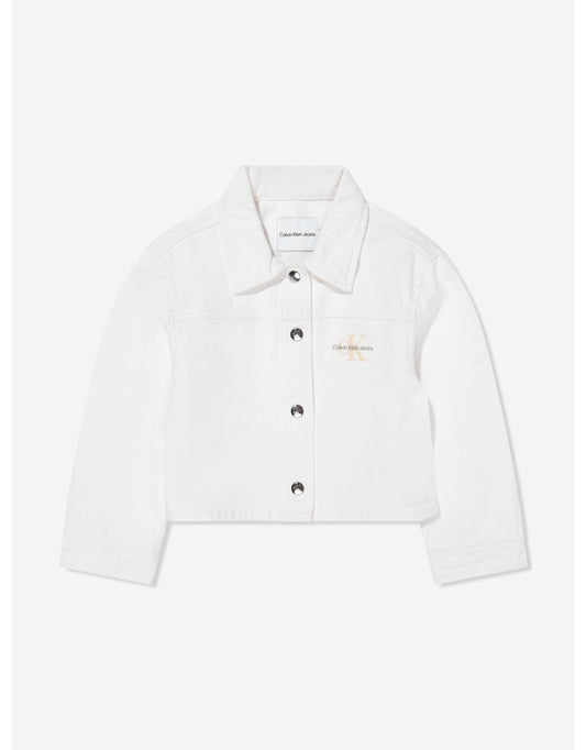 Chaqueta vaquera con botones marfil para niña Calvin Klein