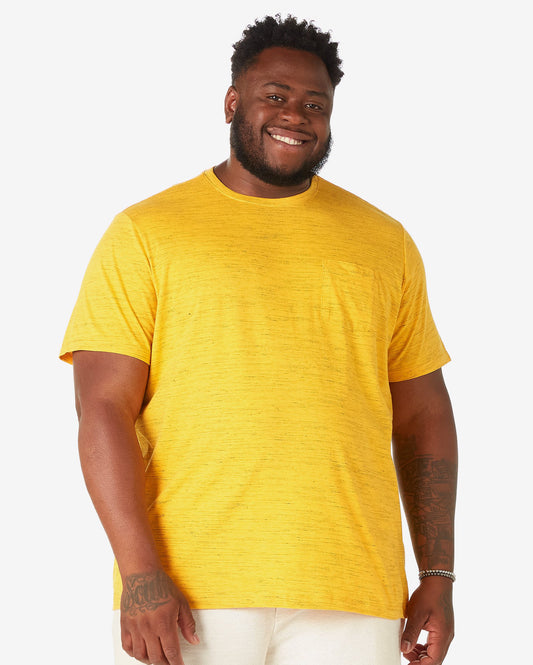 Maglietta uomo plus size a manica corta con taschino giallo - Allman by Riachuelo