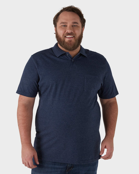 Men's Plus Size Polo Shirt Legacy Half Knit Blue | Pool Basics