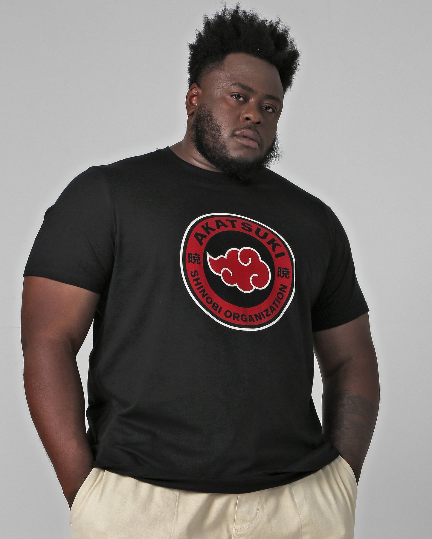 Men's Plus Size Akatsuki Black T-Shirt | Naruto