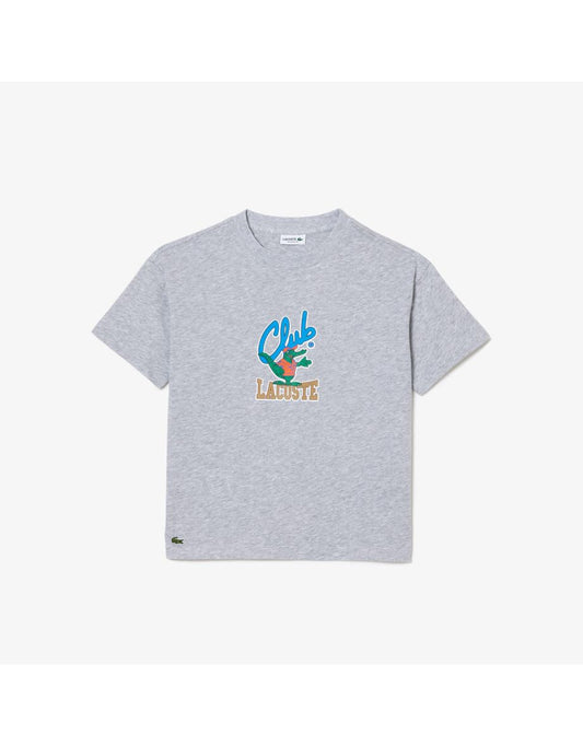 Boy's Lacoste Juniors Mascot Print T-Shirt - Grey