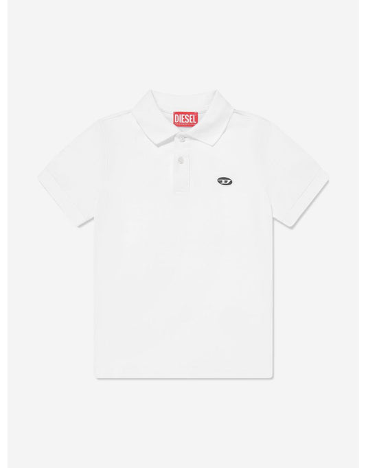 Diesel Boys Oval D White Polo Shirt