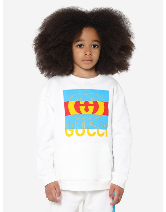 Sudadera con logotipo para niños en blanco