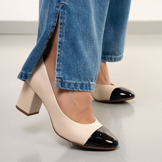 Scarpe Beira Rio Basic da donna in crema e nero