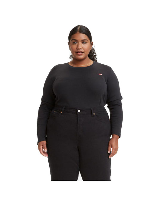 Maglietta Levi's Plus Size a manica lunga da donna per bambini in nero