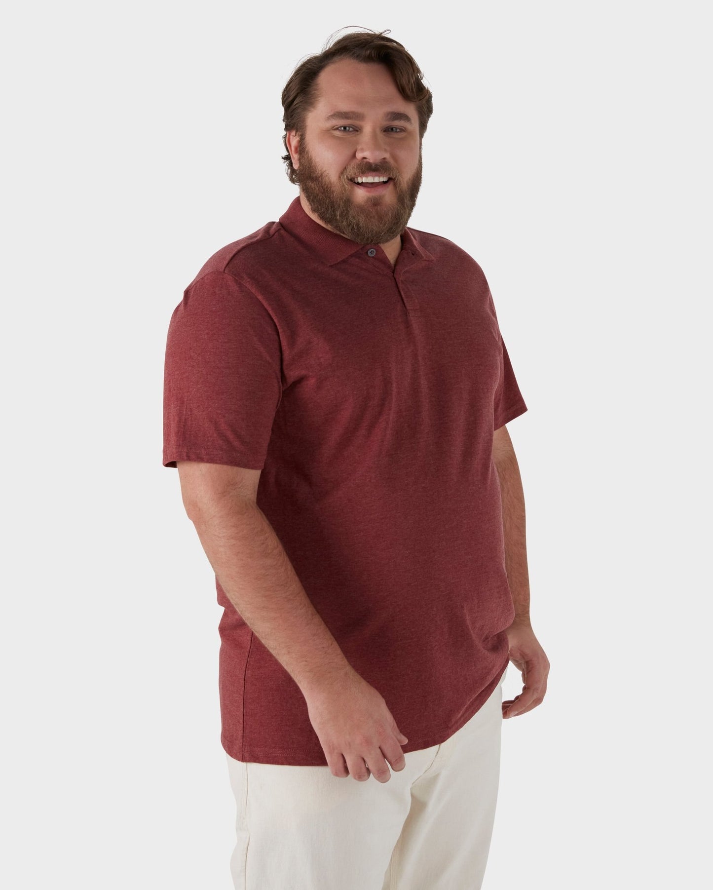 Polo Legacy a mezza maglia da uomo Plus Size Wine | Pool Basics