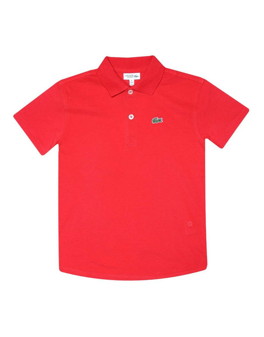 Camisa polo Lacoste Junior Ultra-Light para menino, vermelha