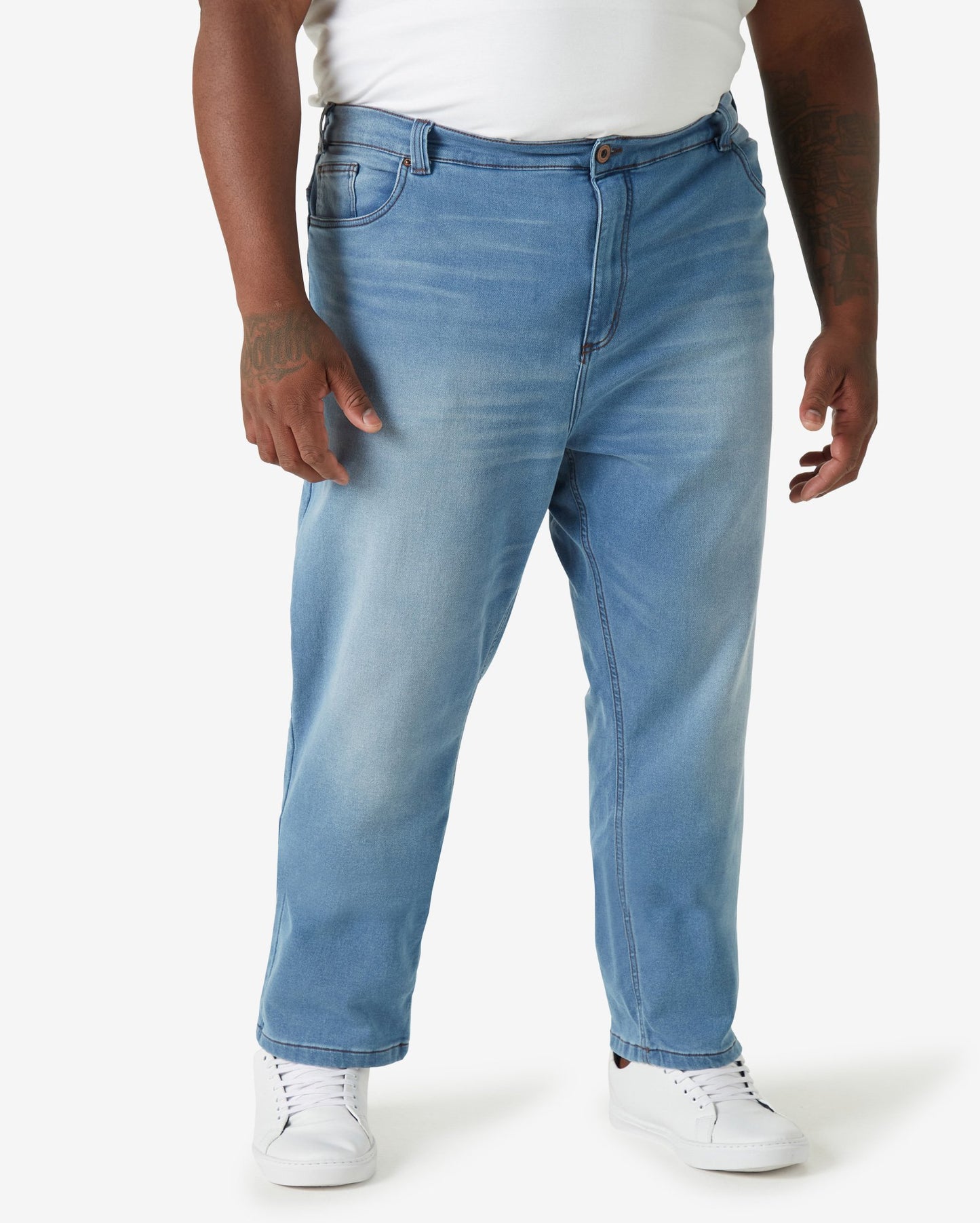 Men's Plus Size Straight Light Denim Jeans by Allman for Riachuelo