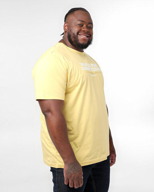 Camiseta masculina Plus Size Yellow Tropical Mood | Original Plus da Riachuelo
