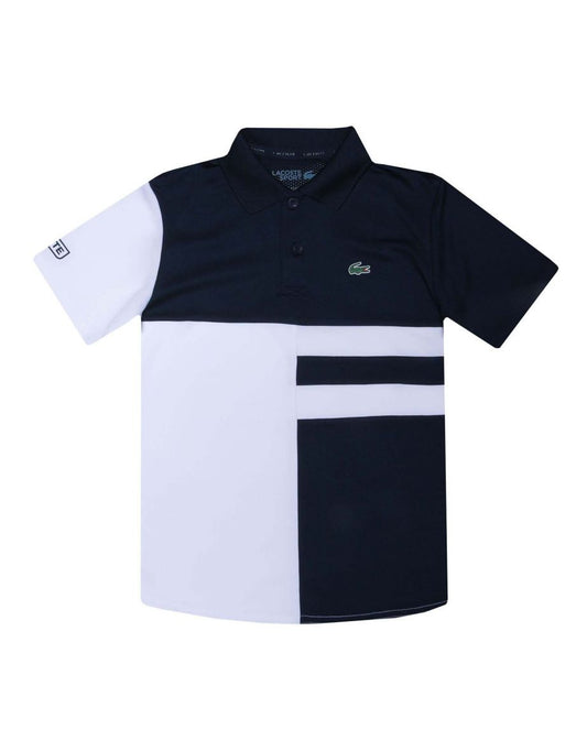 Camisa Polo Colorblock Lacoste Junior Masculina em Azul