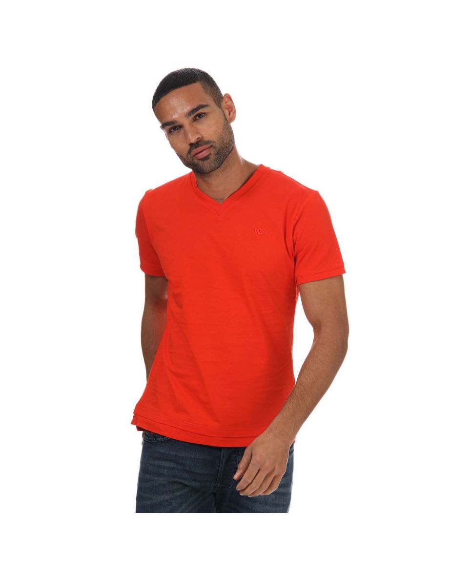 Camiseta cuello pico Diesel T-Cherubik New2 para hombre - Naranja