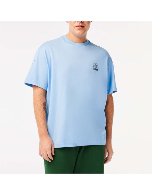 Camiseta masculina Lacoste Relaxed Fit Organic Cotton Jersey - Azul