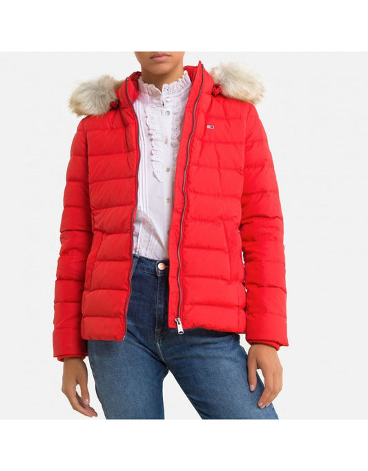 Zippered Hooded Short Puffer Jacket