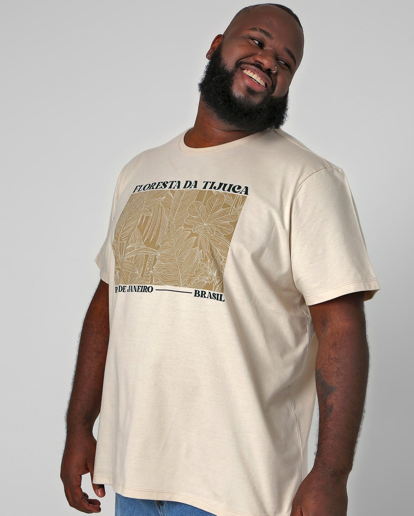 Maglietta uomo Plus Size Beige Tijuca | Allman By Riachuelo