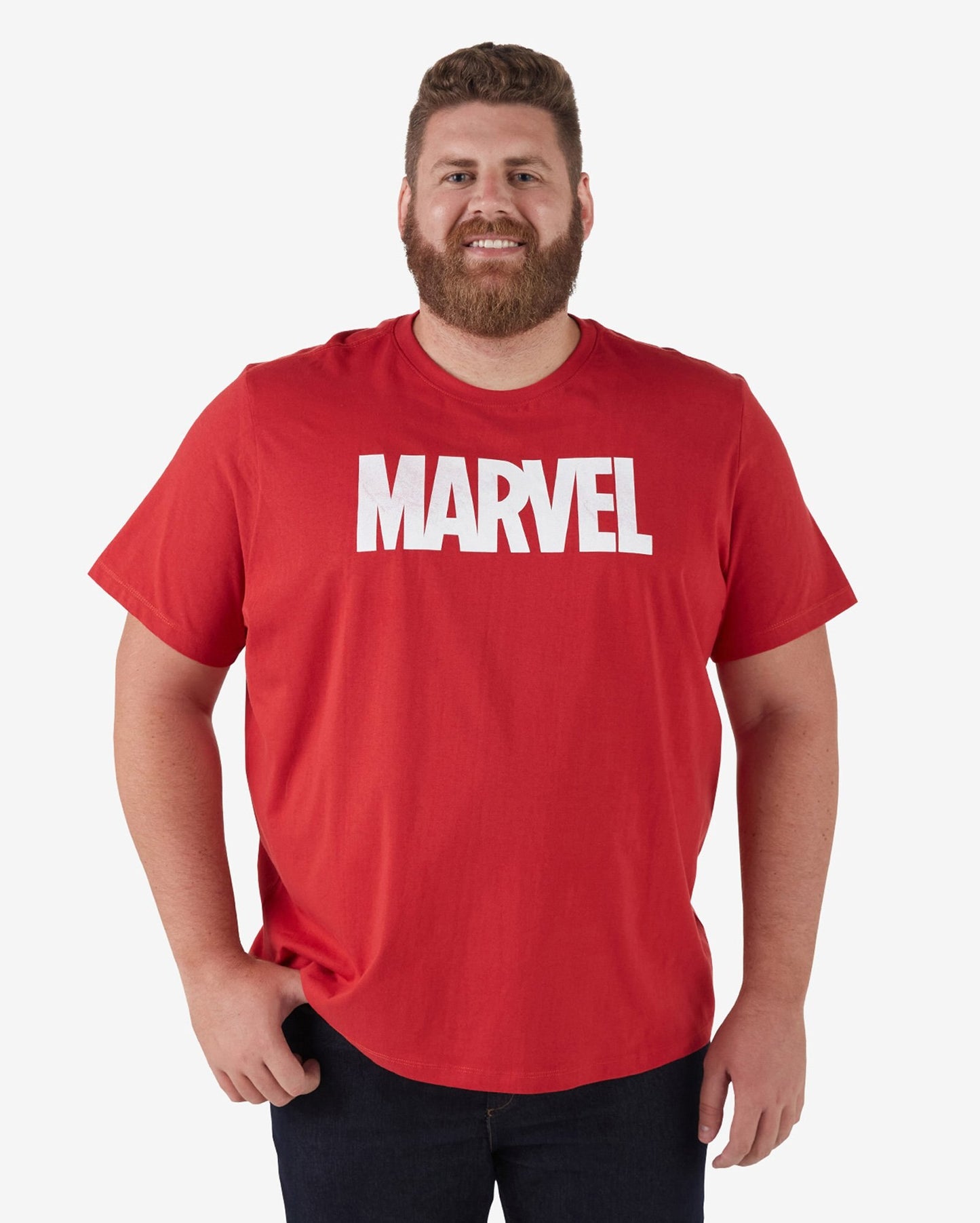 Men's Plus Size Short Sleeve Marvel T-Shirt - Red