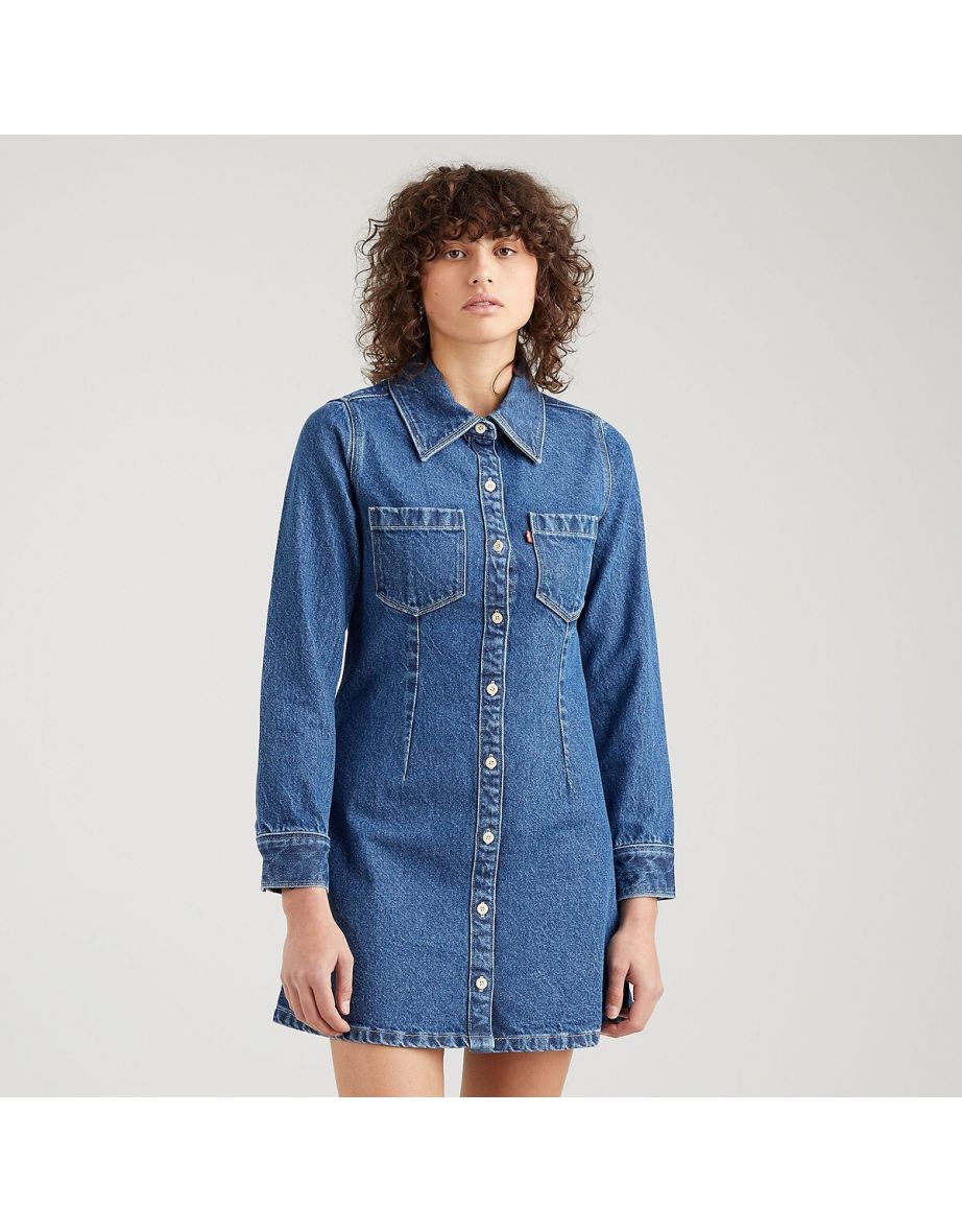 Vestido jeans com minicamisa