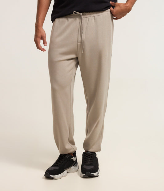 Pantaloni Jogger medi grigi con elastico in vita e coulisse