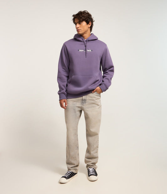 Felpa viola dal taglio rilassato con stampa a caratteri cubitali